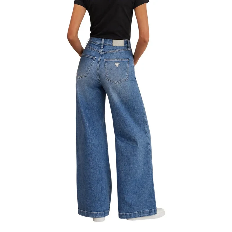 Guess Jean Bellagio bleu en coton mélangé pour femme
