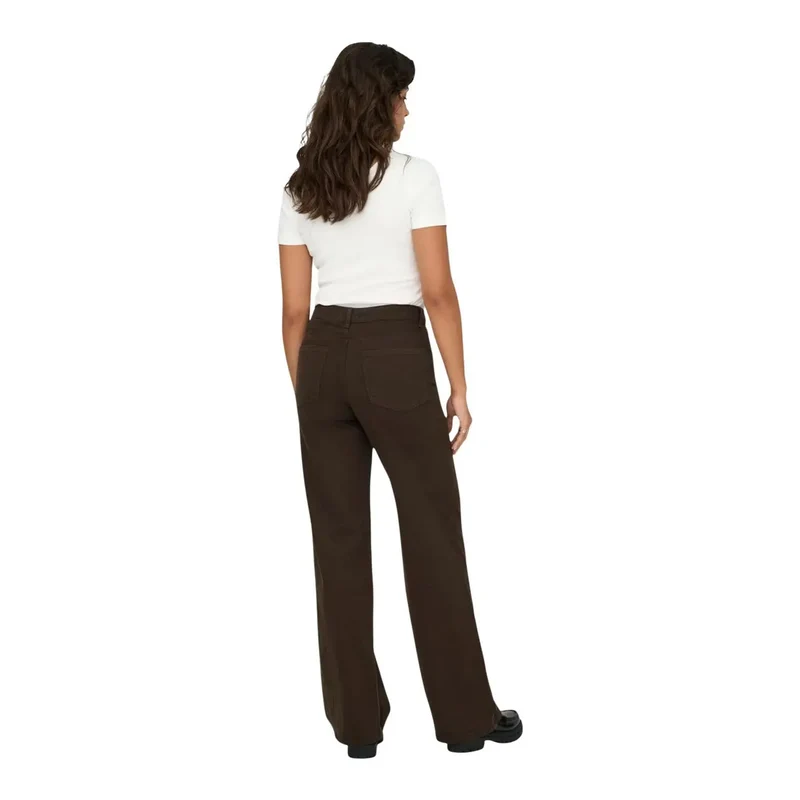 Only Jean large en coton marron pour femme