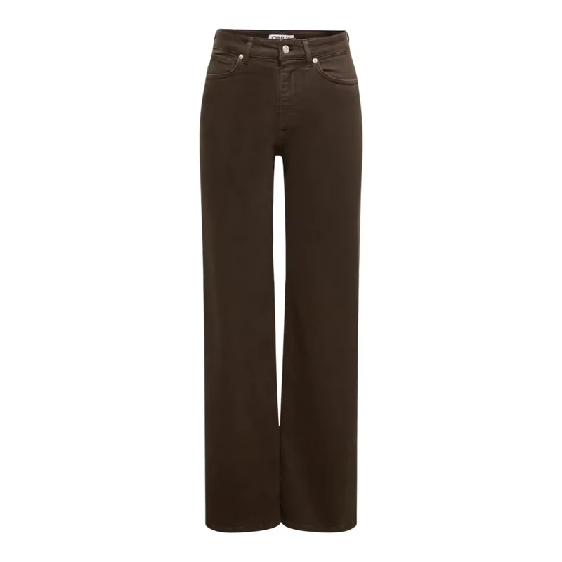 Only Jean large en coton marron pour femme