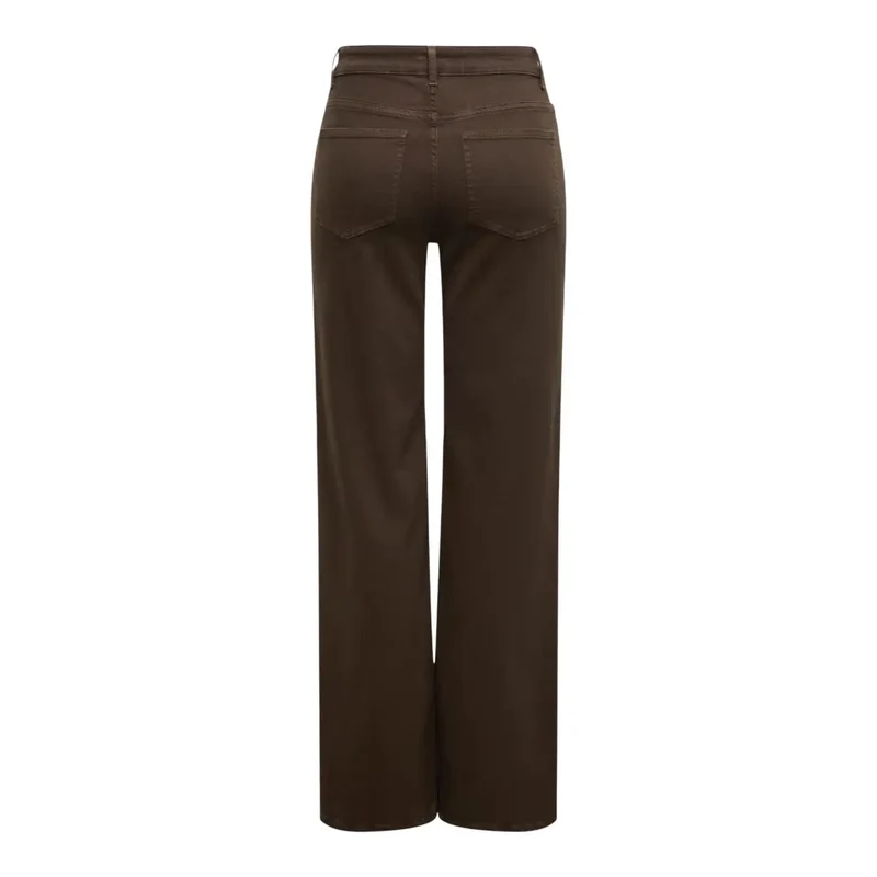 Only Jean large en coton marron pour femme