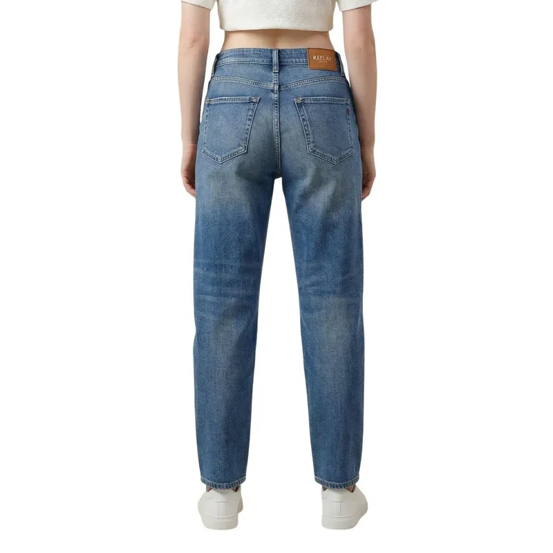 Jean en denim bleu pour femme Replay avec poches avant et arrière