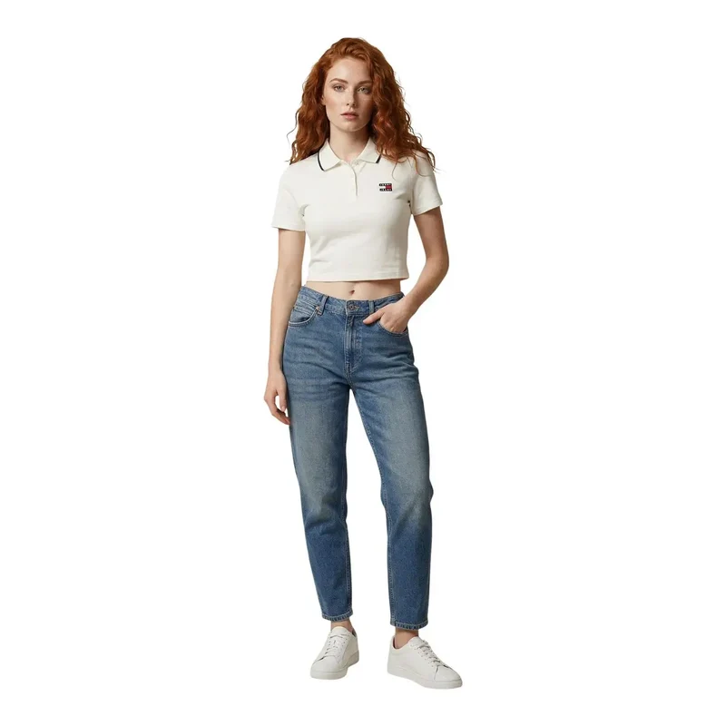 Jean en denim bleu pour femme Replay avec poches avant et arrière