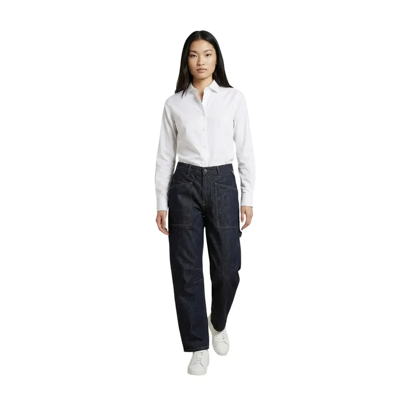 Jean en denim bleu pour femme Replay, coupe droite, en coton