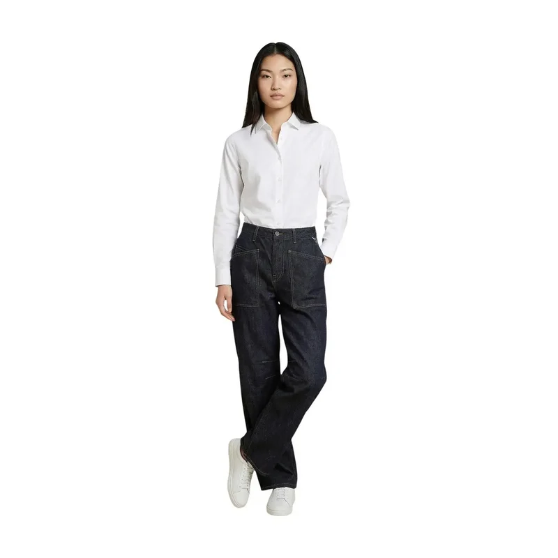 Jean en denim bleu pour femme Replay, coupe droite, en coton