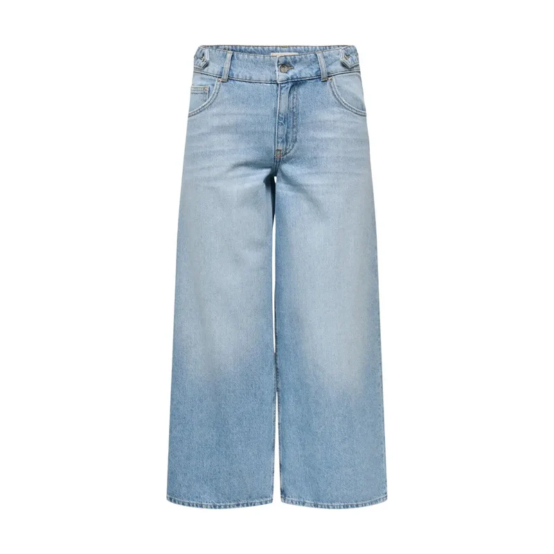 Only Jean large en coton bleu clair pour femme