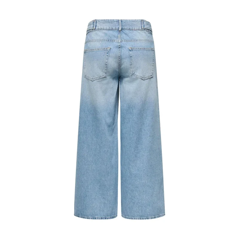 Only Jean large en coton bleu clair pour femme