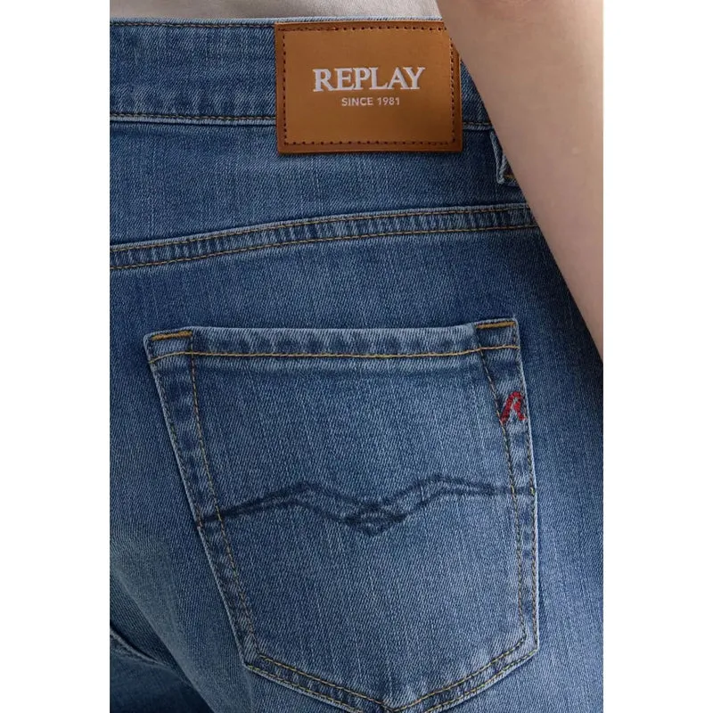 Jean slim en coton bleu pour femme Replay
