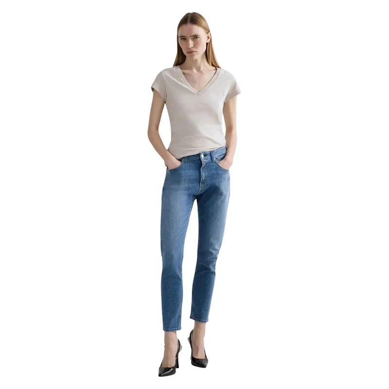 Jean slim en coton bleu pour femme Replay