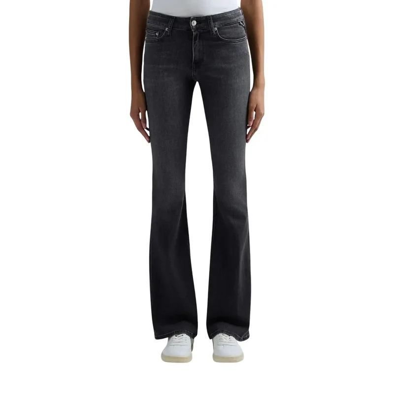 Jean en denim noir pour femme Replay, poche zippée, printemps TN