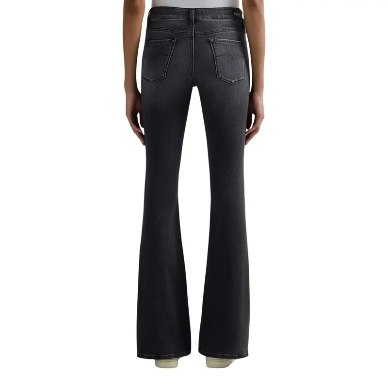 Jean en denim noir pour femme Replay, poche zippée, printemps TN