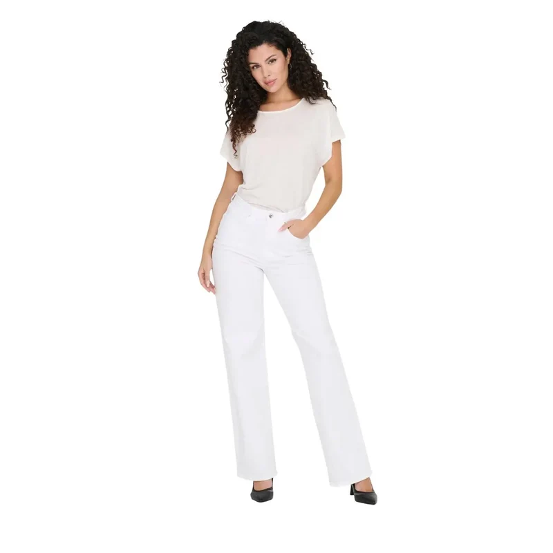 Only Jean blanc en coton stretch pour femme