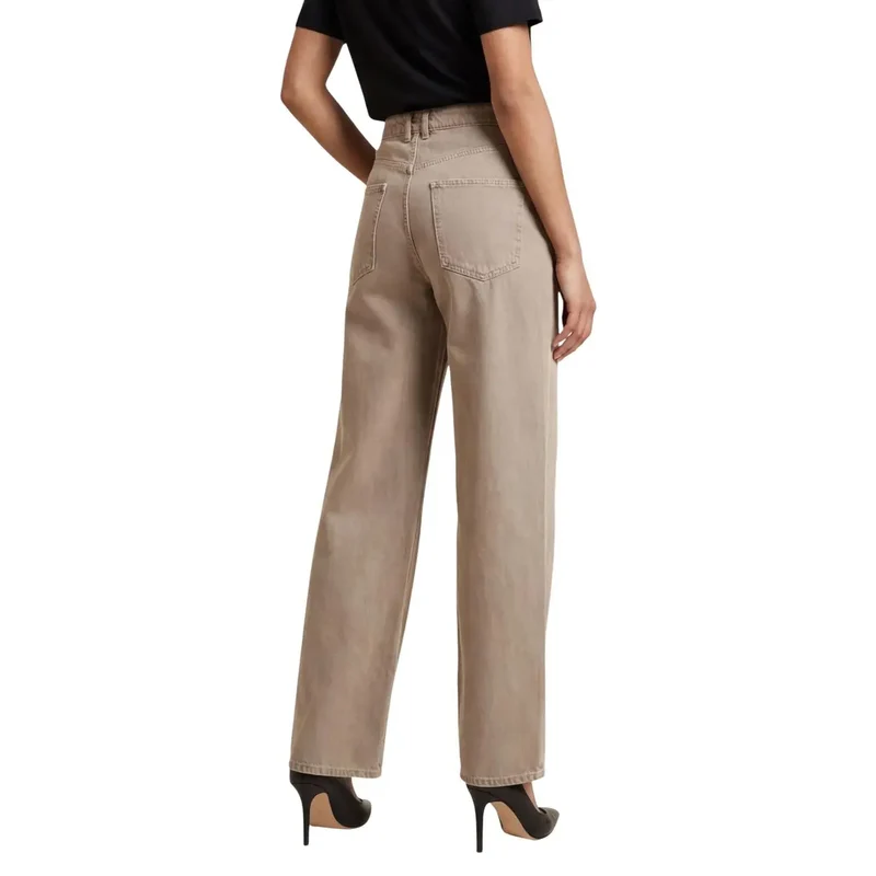 Only Jean en coton beige pour femme, printemps-été