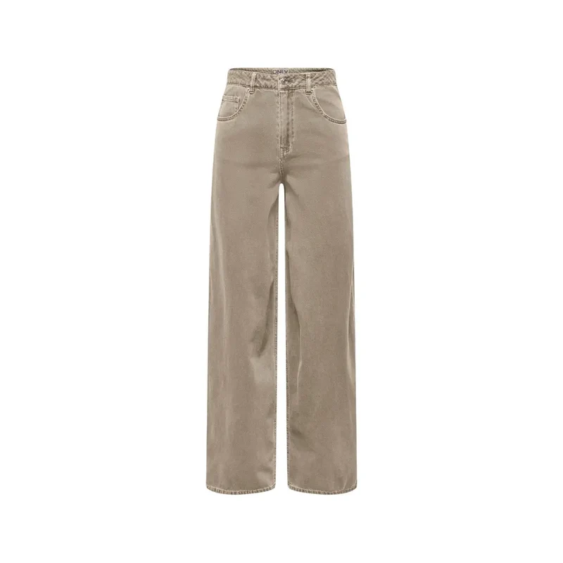 Only Jean en coton beige pour femme, printemps-été