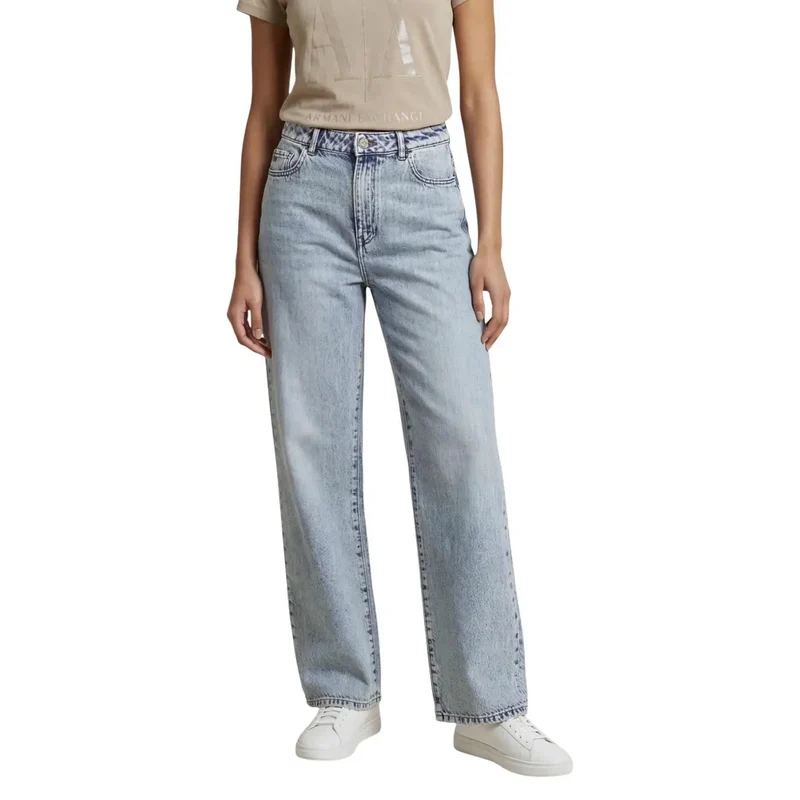 Armani Exchange Jean en coton lyocell bleu clair pour femme