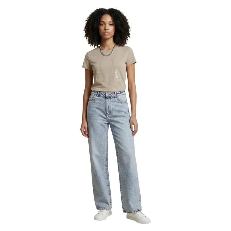 Armani Exchange Jean en coton lyocell bleu clair pour femme