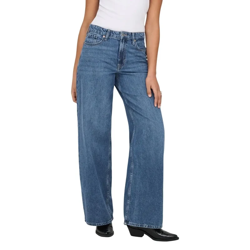 Only Jean bleu clair en coton mélangé pour femme