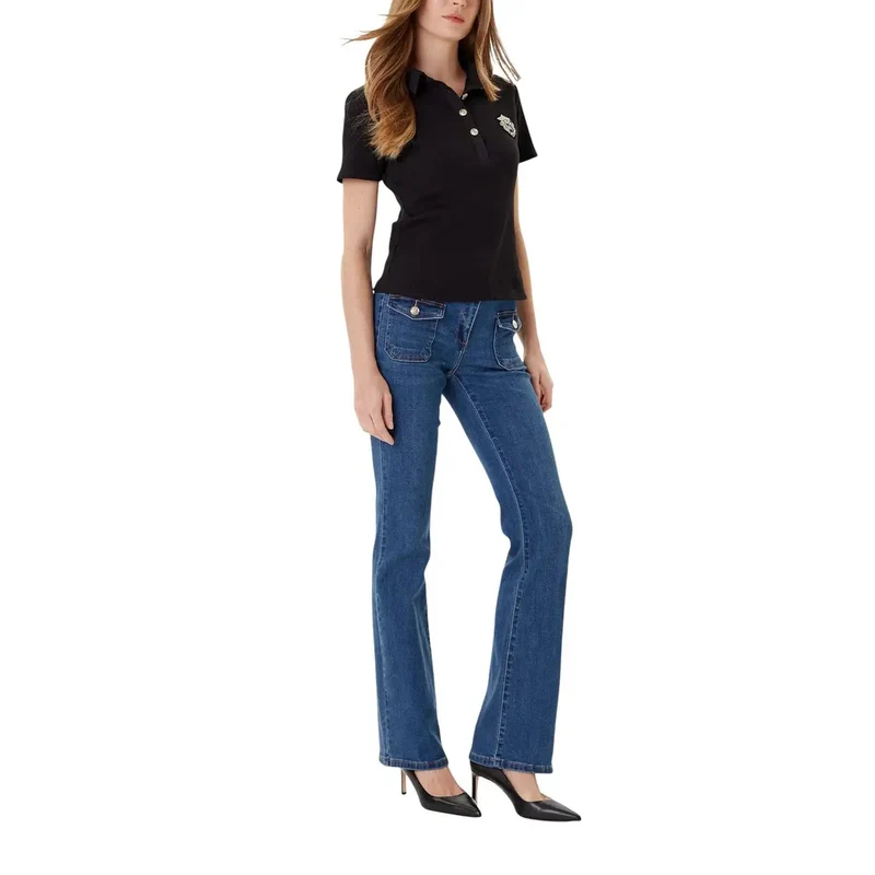 Morgan De Toi Jean bleu en coton mélangé pour femme