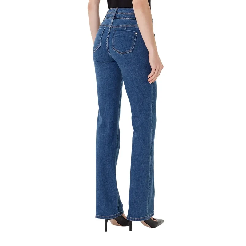 Morgan De Toi Jean bleu en coton mélangé pour femme