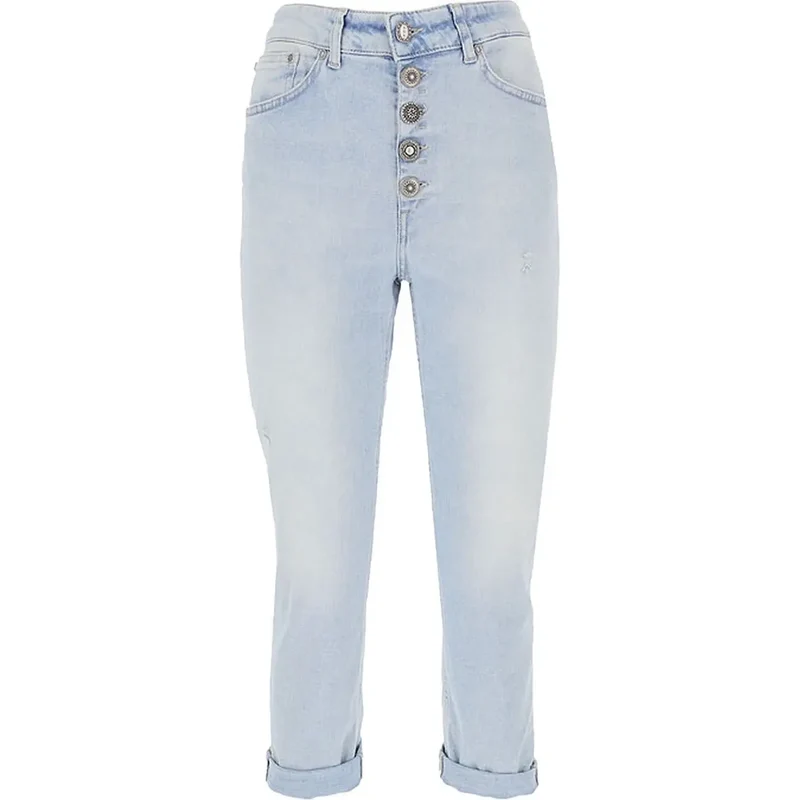 Dondup Jean en denim de coton bleu clair pour femme, effet usé