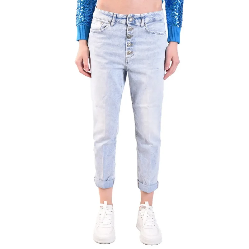 Dondup Jean en denim de coton bleu clair pour femme, effet usé