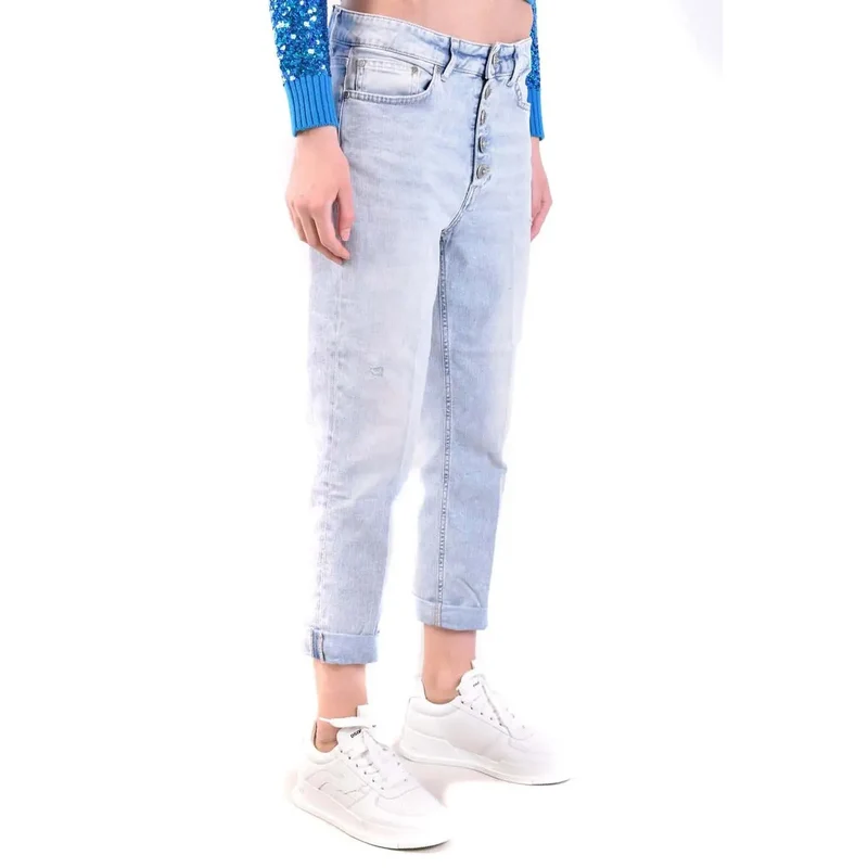 Dondup Jean en denim de coton bleu clair pour femme, effet usé