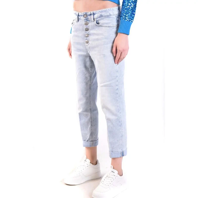 Dondup Jean en denim de coton bleu clair pour femme, effet usé