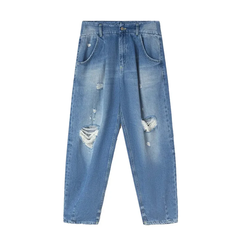 Dondup Jean en coton déchiré bleu pour femme