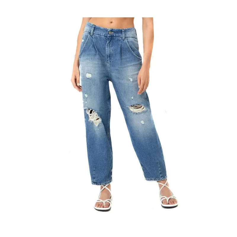 Dondup Jean en coton déchiré bleu pour femme