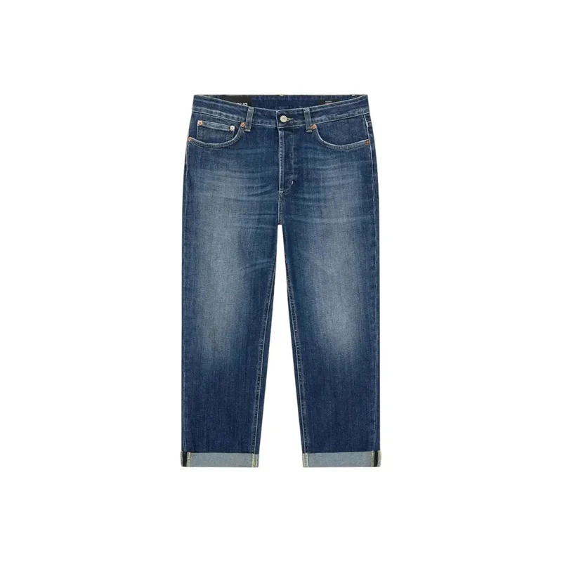 Dondup Jean en denim de coton bleu pour femme, effet usé