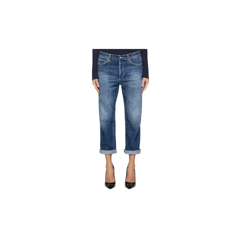 Dondup Jean en denim de coton bleu pour femme, effet usé