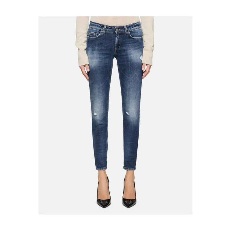 Dondup Jean déchiré en coton bleu pour femme