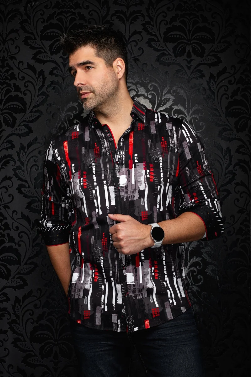 CHEMISE | BEAUMONT, Black Red