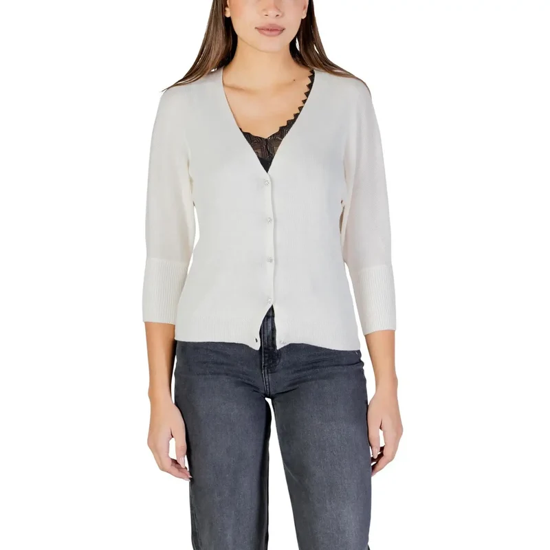 Morgan De Toi Gilet beige à boutons pour femme, manches 3/4