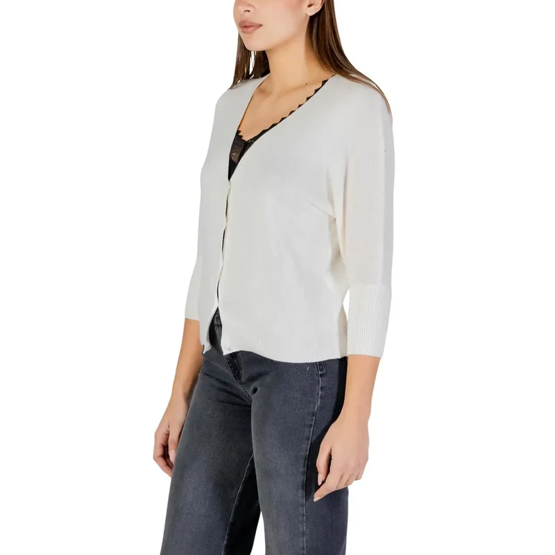 Morgan De Toi Gilet beige à boutons pour femme, manches 3/4
