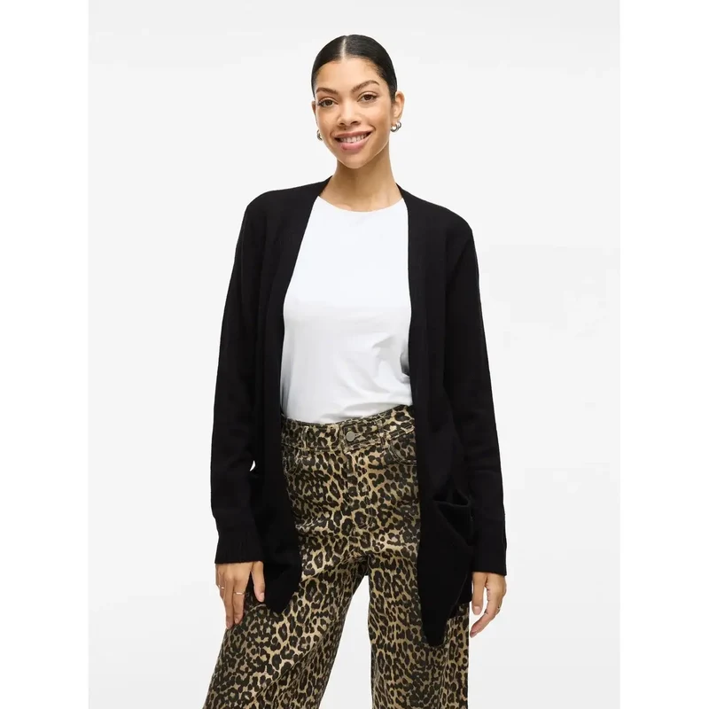 Gilet noir Vila pour femme, en viscose mélangée, avec nuisette