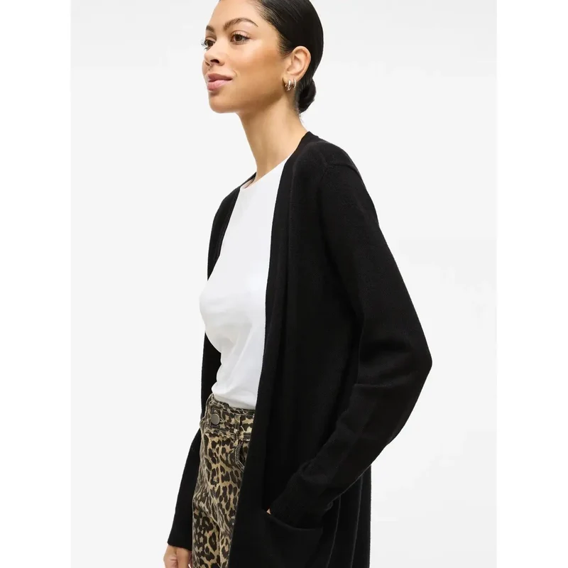 Gilet noir Vila pour femme, en viscose mélangée, avec nuisette