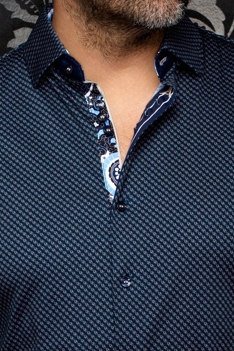 CHEMISE | SANLUCA, Navy Tobacco