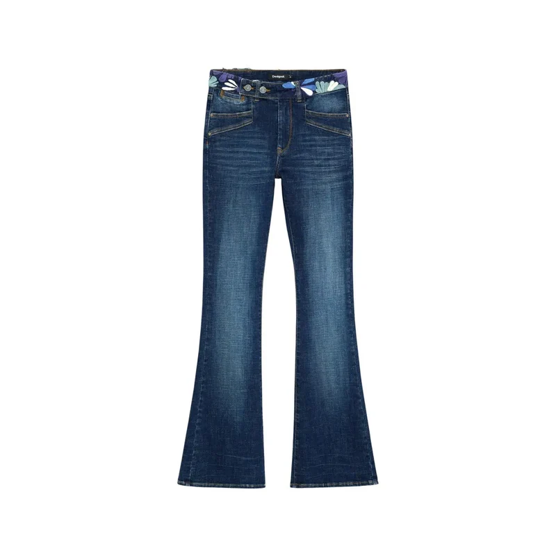 Jean Desigual pour femme en denim bleu coton stretch