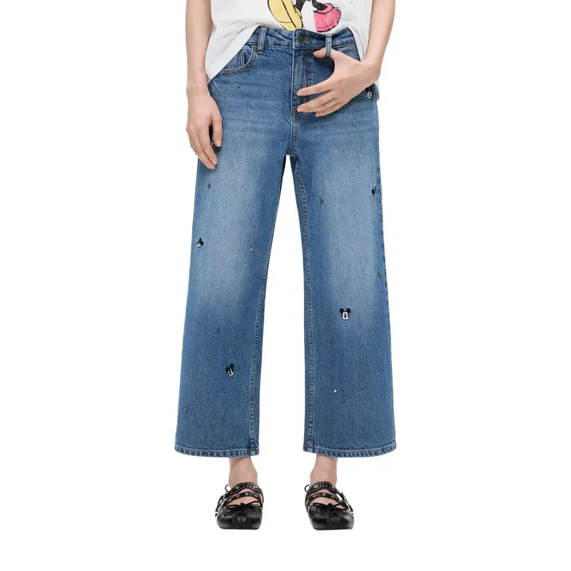 Jean en denim de coton bleu Desigual pour femme