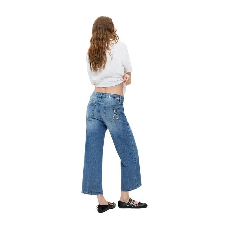 Jean en denim de coton bleu Desigual pour femme