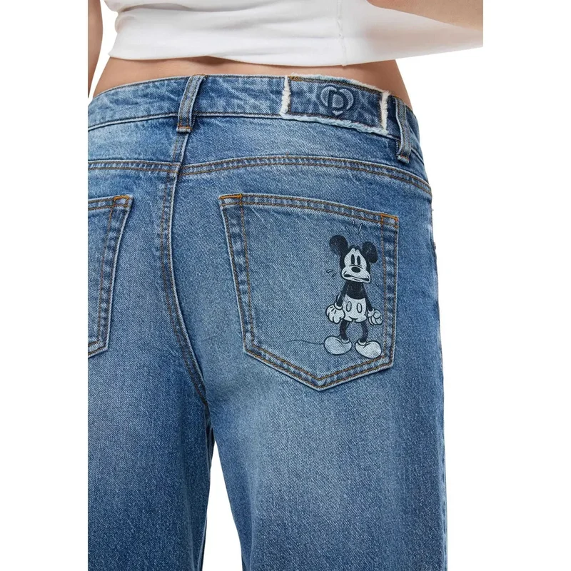 Jean en denim de coton bleu Desigual pour femme