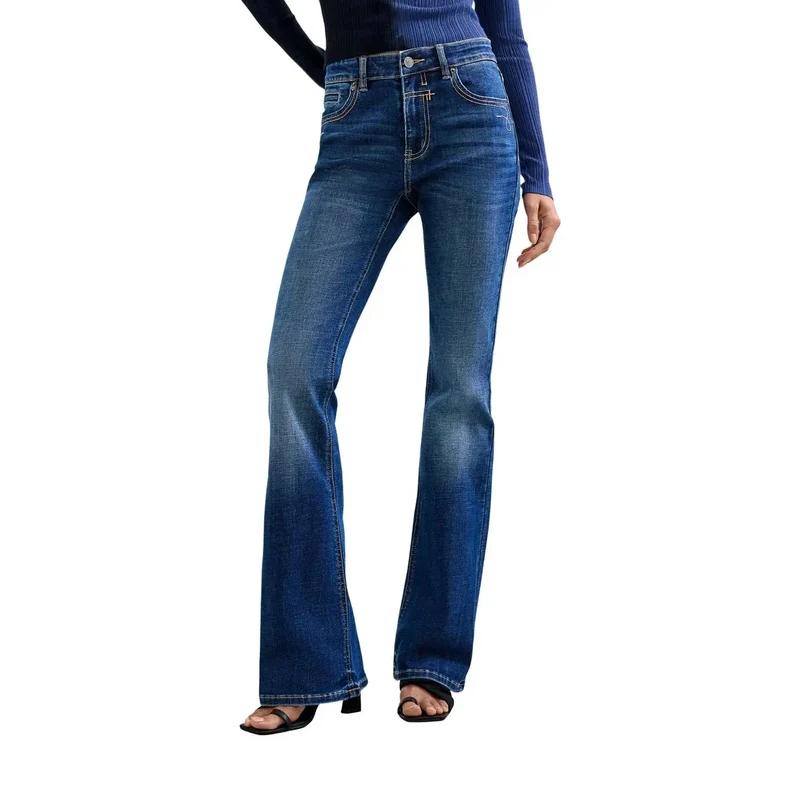 Jean en denim de coton bleu pour femme Desigual Lindsay