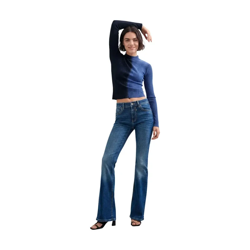Jean en denim de coton bleu pour femme Desigual Lindsay