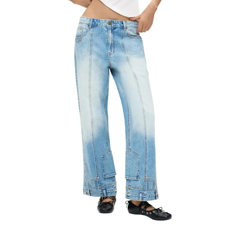 Jean en denim de coton bleu Desigual pour femme