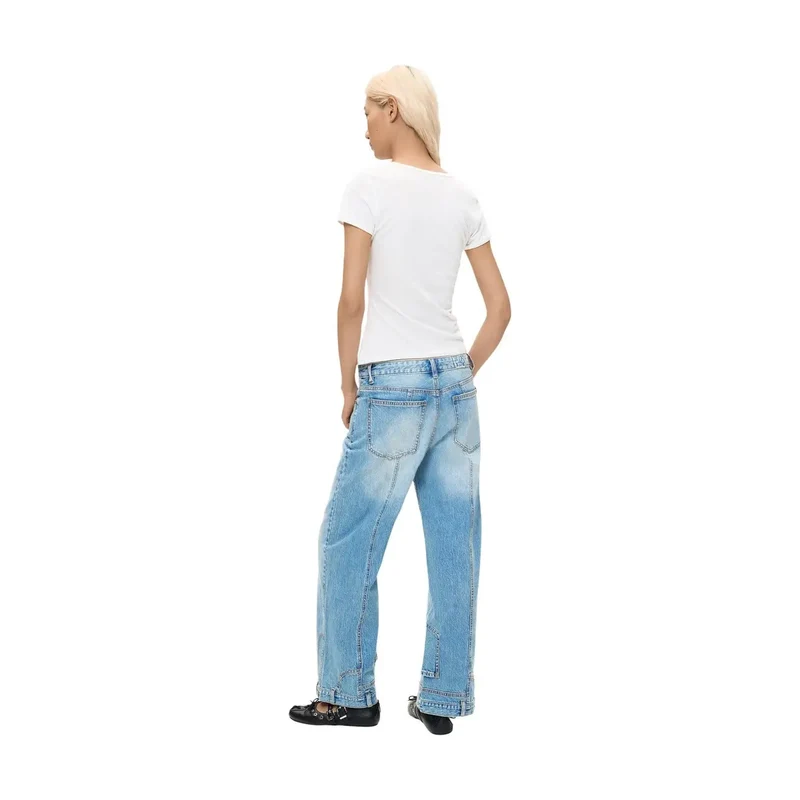 Jean en denim de coton bleu Desigual pour femme
