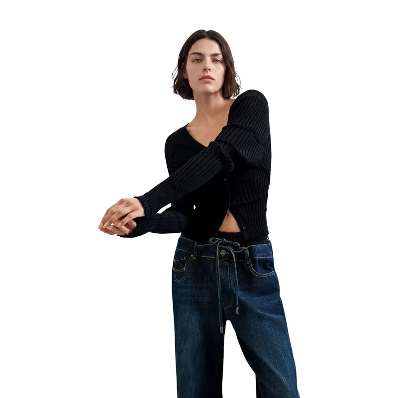 Jean Desigual pour femme, bleu denim, mélange de coton