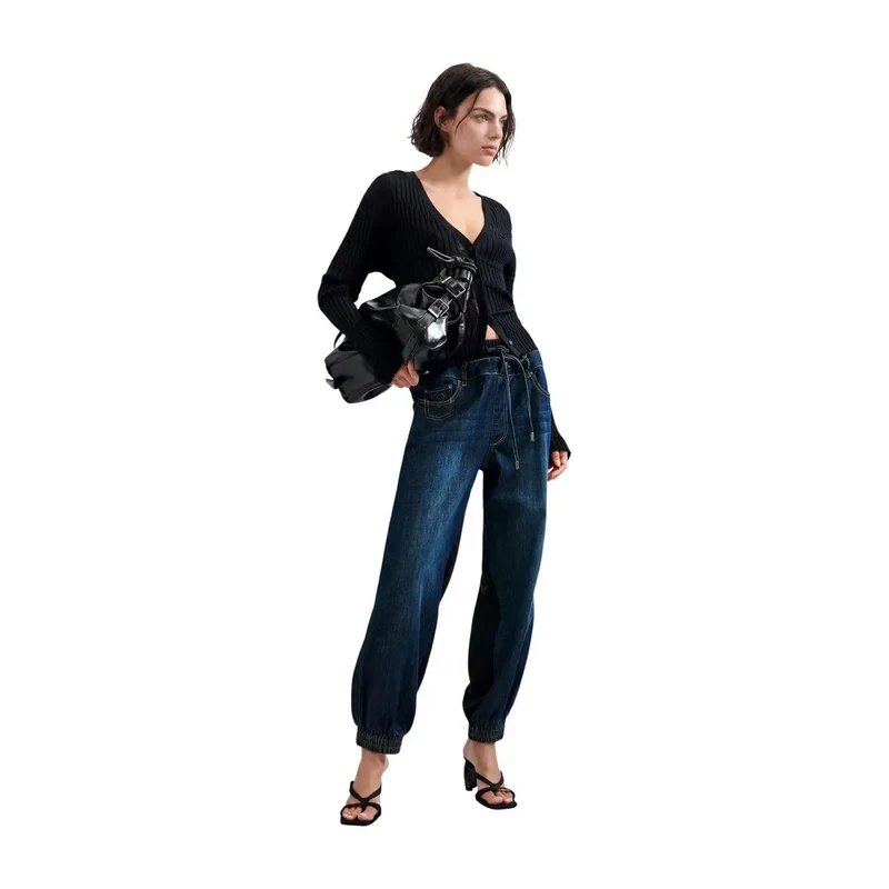 Jean Desigual pour femme, bleu denim, mélange de coton