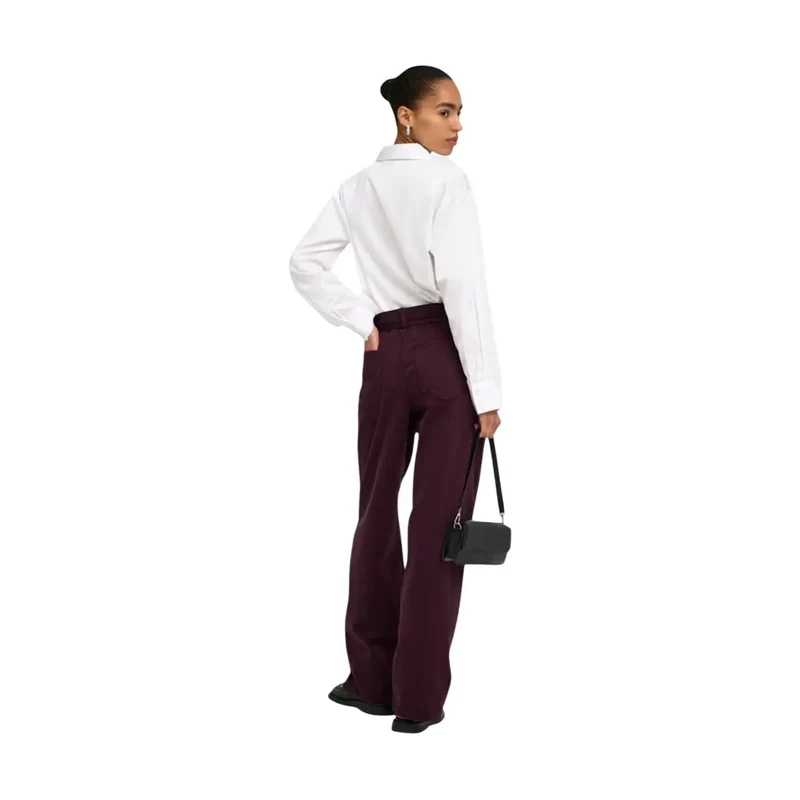 Only Jean violet en coton pour femme avec ceinture