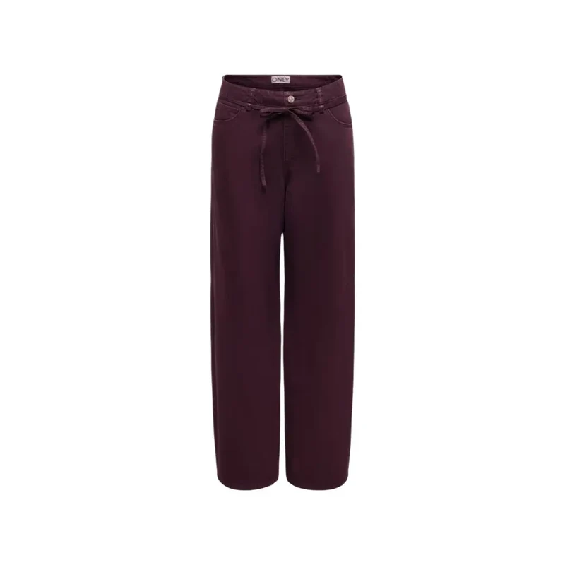 Only Jean violet en coton pour femme avec ceinture