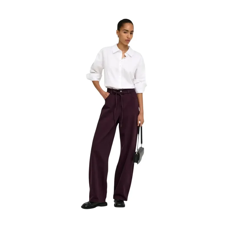 Only Jean violet en coton pour femme avec ceinture